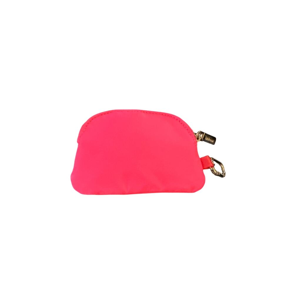 Lululemon Neon Pink Zip Coin Pouch Keychain Wallet Small Accessory Bag